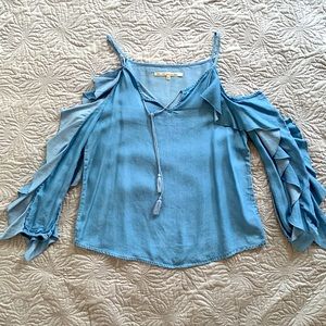 Rachel Roy Denim Blouse Size Medium